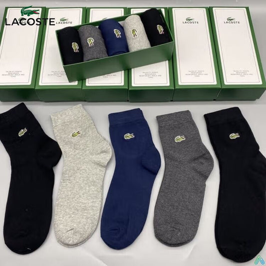 🧦 Lot de 5paires de chaussettes Lacoste – Style, confort et élégance au quotidien Ivoire Lacoste